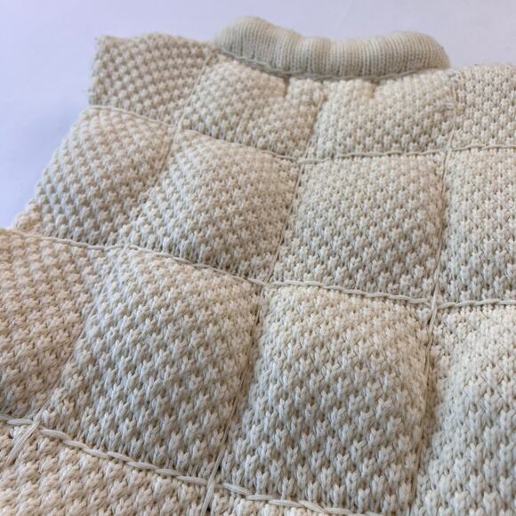 Pronto Vintage Knit Sweater Quilted Puffer Vest Women's size Medium Off White - Picture 7 of 10